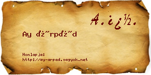 Ay Árpád névjegykártya