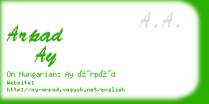 arpad ay business card